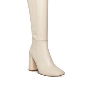 Madden Girl Cream Heeled Boots
